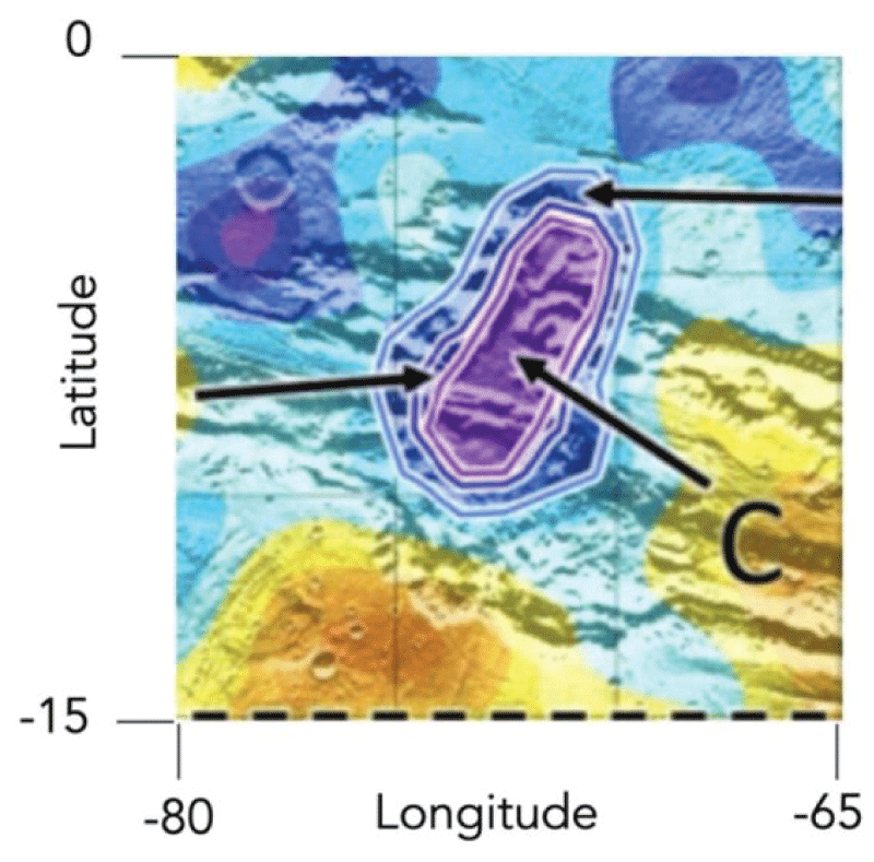 The small (purple) region with observed 40.3% WEH. Adapted from Figure 1 of Mitrofanov, et al. [<span class=
