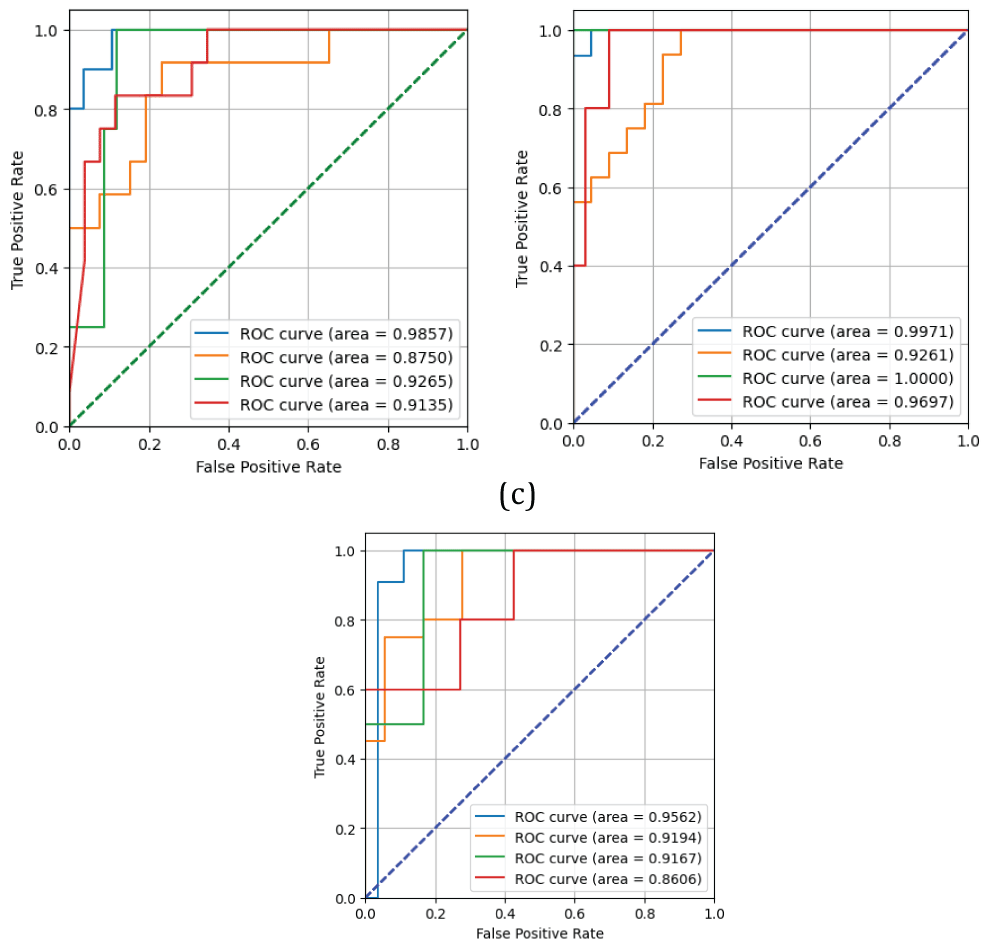 Specificity/POD curve from the deep CNN, VGG19, and ResNet-50 models (a) deep CNN (b) VGG19 (c) ResNet-50.